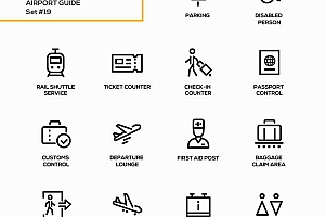旅游指南标识图标素材