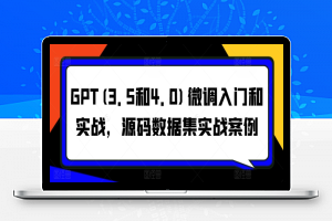 GPT(3.5和4.0)微调入门和实战，源码数据集实战案例