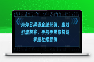 海外多渠道全域营销，高效引流获客，手把手带你快速掌握社媒营销