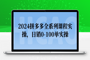 2024拼多多全系列课程实操，日销0-100单实操【必看】