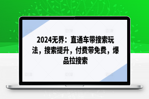 2024无界：直通车带搜索玩法，搜索提升，付费带免费，爆品拉搜索