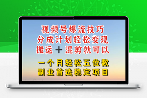 视频号分成最暴力赛道，几分钟出一条原创，最强搬运+混剪新方法，谁做谁爆【揭秘】