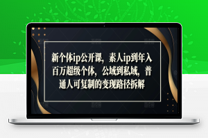 新个体ip公开课，素人ip到年入百万超级个体，公域到私域，普通人可复制的变现路径拆解