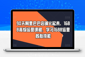 90天阿里巴巴店铺火起来，1688高级运营课程，学习1688运营核心技能