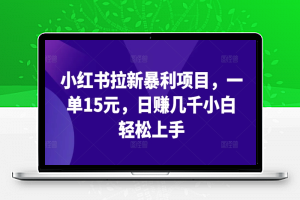 小红书拉新暴利项目，一单15元，日赚几千小白轻松上手【揭秘】