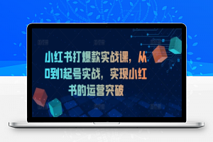 小红书打爆款实战课，从0到1起号实战，实现小红书的运营突破