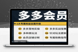 拼多多会员，拼多多实战宝典+实战落地实操，从新手到高阶内容全面覆盖