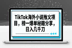 TikTok海外小说推文项目，榜一爆单秘籍分享，日入几千刀