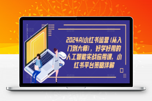 2024AI小红书运营(从入门到大师)，好学好用的人工智能实战应用课，小红书平台策略详解